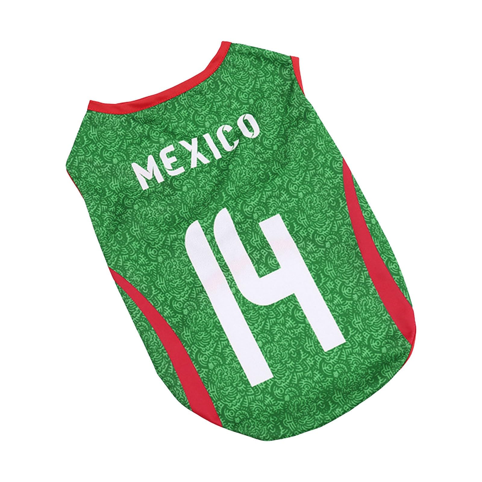 Personalised Dog T Shirt football match 2026 Pet Apparel, Breathable Pullover Design, printed with Country Flag Name Number, S-5XL for Small Medium Dogs, Ideal Pets Gifts