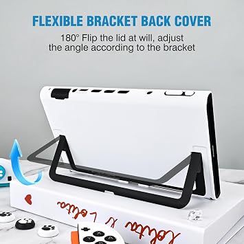 DLseego Protective Hard Case for Nintendo Switch 2 (2025), Slim PC Grip Cover for Joy Con, Detachable JoyCon Controller Protectors-Shockproof & Scratch-Resistant Console Shell, 6 Thumb Grips - White