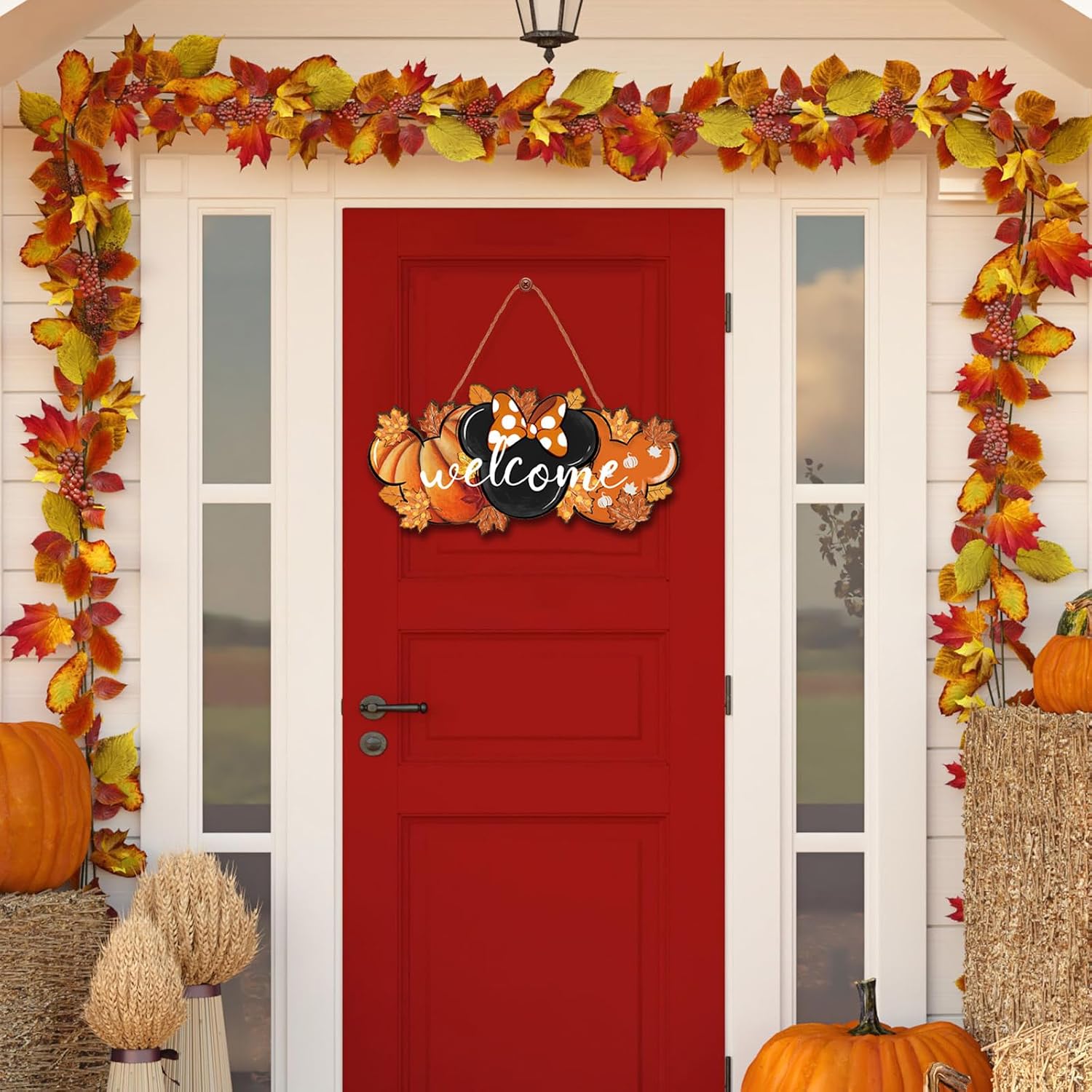 Fall Wreath 12×5.6 Inch Thanksgiving Decorations for Home image 2