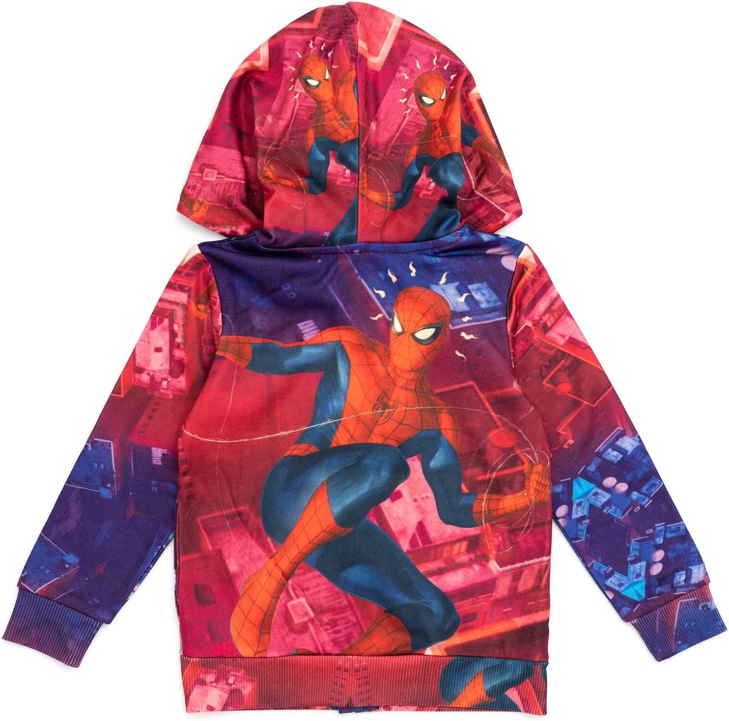 Marvel Spider-Man Fleece Zip Up Cosplay Hoodie Toddler to Big Kid - Image 7