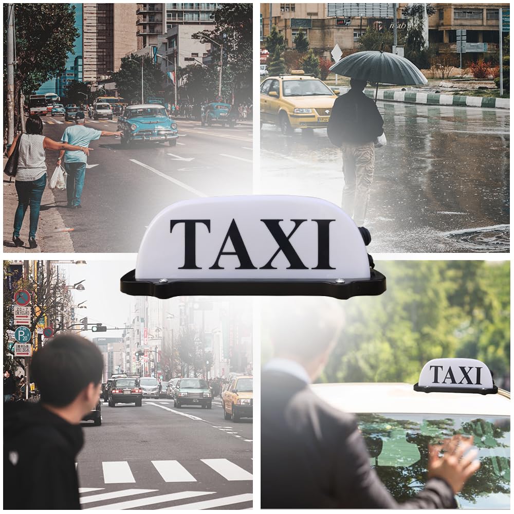 Luz De Señal De TAXI Para Techo De Coche, Luces De TAXI Recargables, Iluminación De TAXI Impermeable Sellada Con Base Magnética, Luz De Señal De TAXI AZUL/ROSA/VERDE/BLANCO (WHITE)