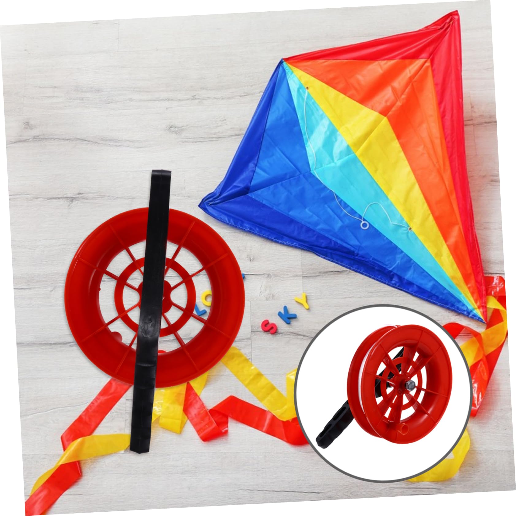 HONMEET 2Pcs Winder Tool Ergonomic Grip Kite Reel with Line Easy to Use for Adults for Outdoor Flying Activities