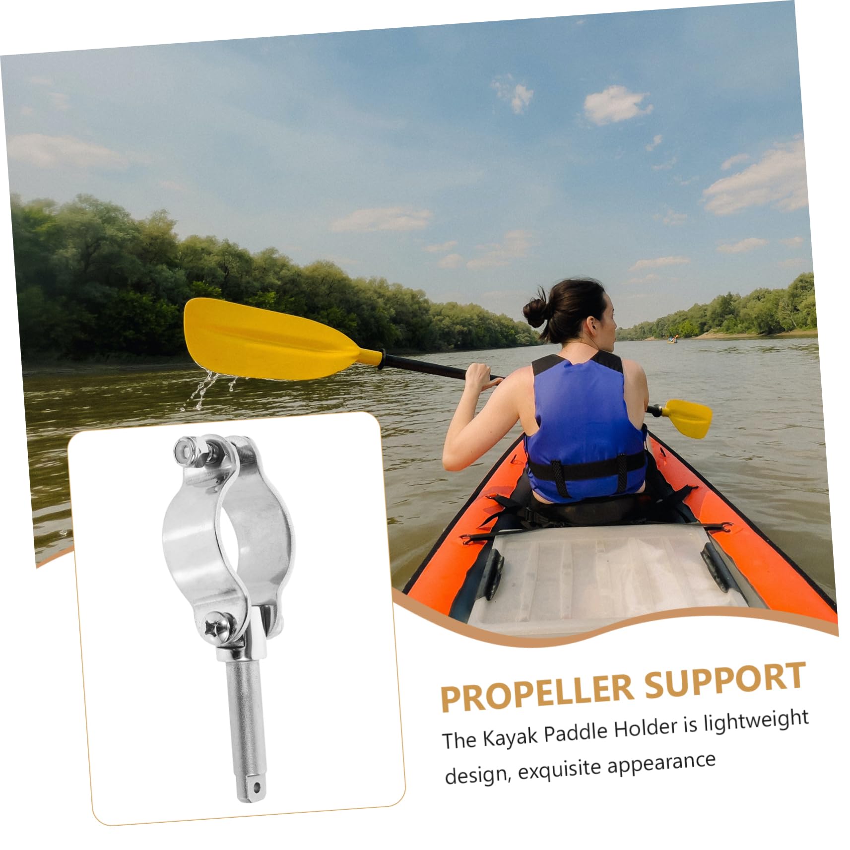 NULYLU Kayak Accessory Kayak Paddle Holder Fixing Base Stainless Steel Paddle Stand