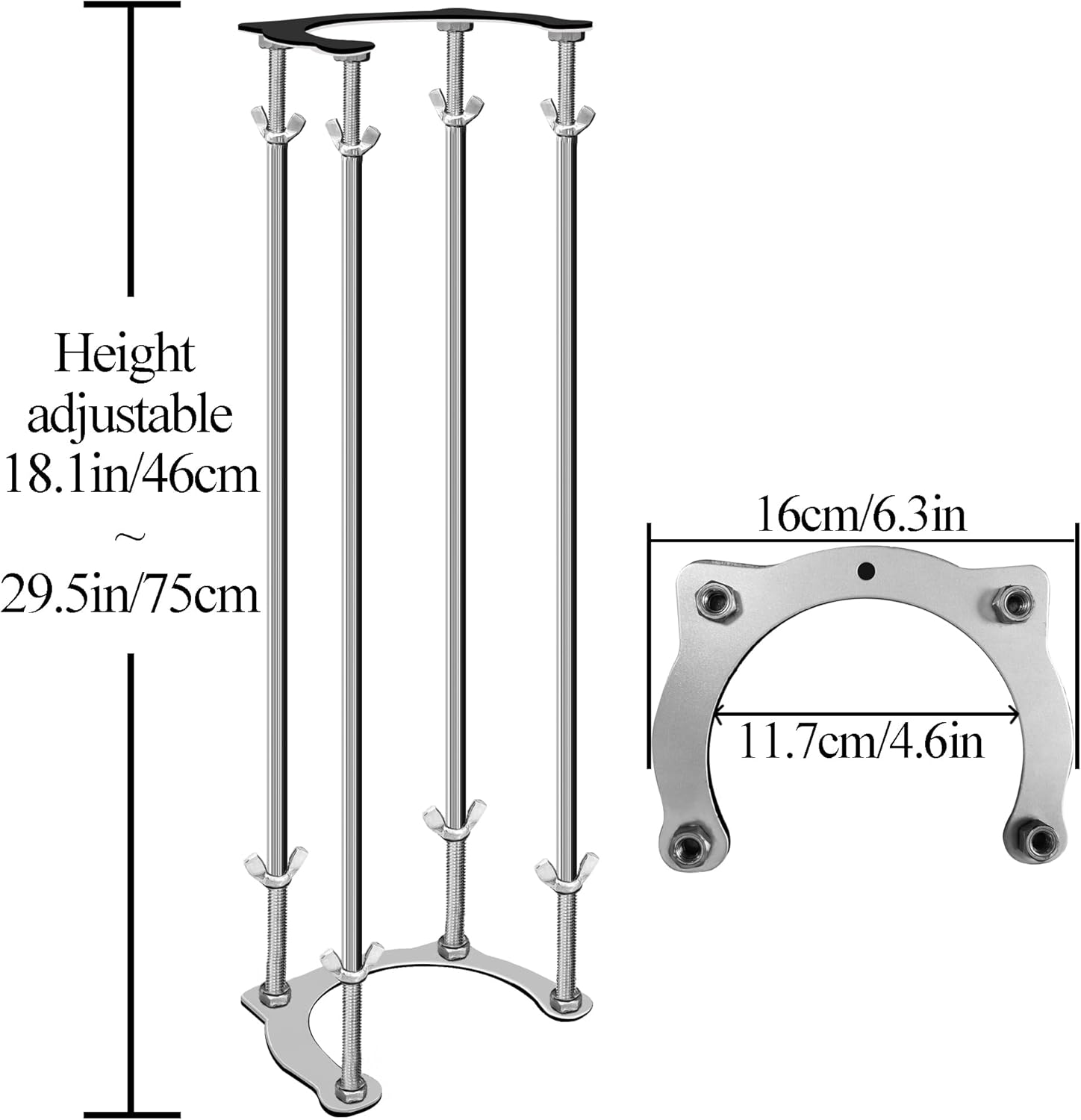 Undermount Sink Bracket, Adjustable,18.3" to 29", Stainless Steel Sinksupport Brackets Legs,for Bathroom and Kitchen Sink, Sink Repair System