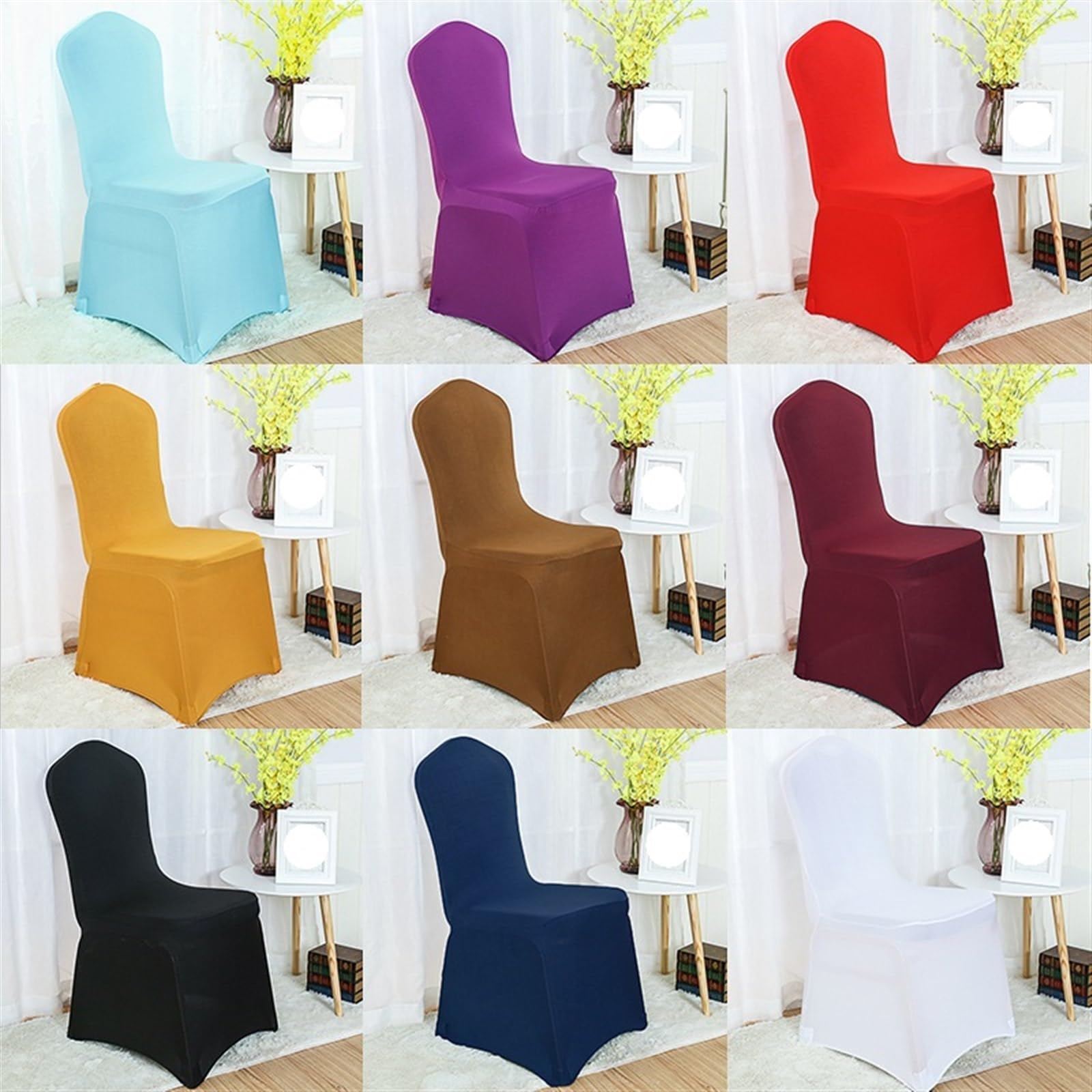 Decoración de Boda Funda for Silla Poliéster Spandex Elástico Funda for Silla Lavable extraíble Adecuado for Banquetes Celebración Catering Fiesta Cumpleaños y Otras Ocasiones(12,10pcs)