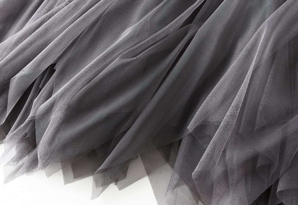 Faldas De Invierno para Mujer, Faldas para Mujer Falda De Malla Midi Faldas De Invierno Negras Falda De Talle Alto con Dobladillo Irregular Faldas Plisadas para(Grey)