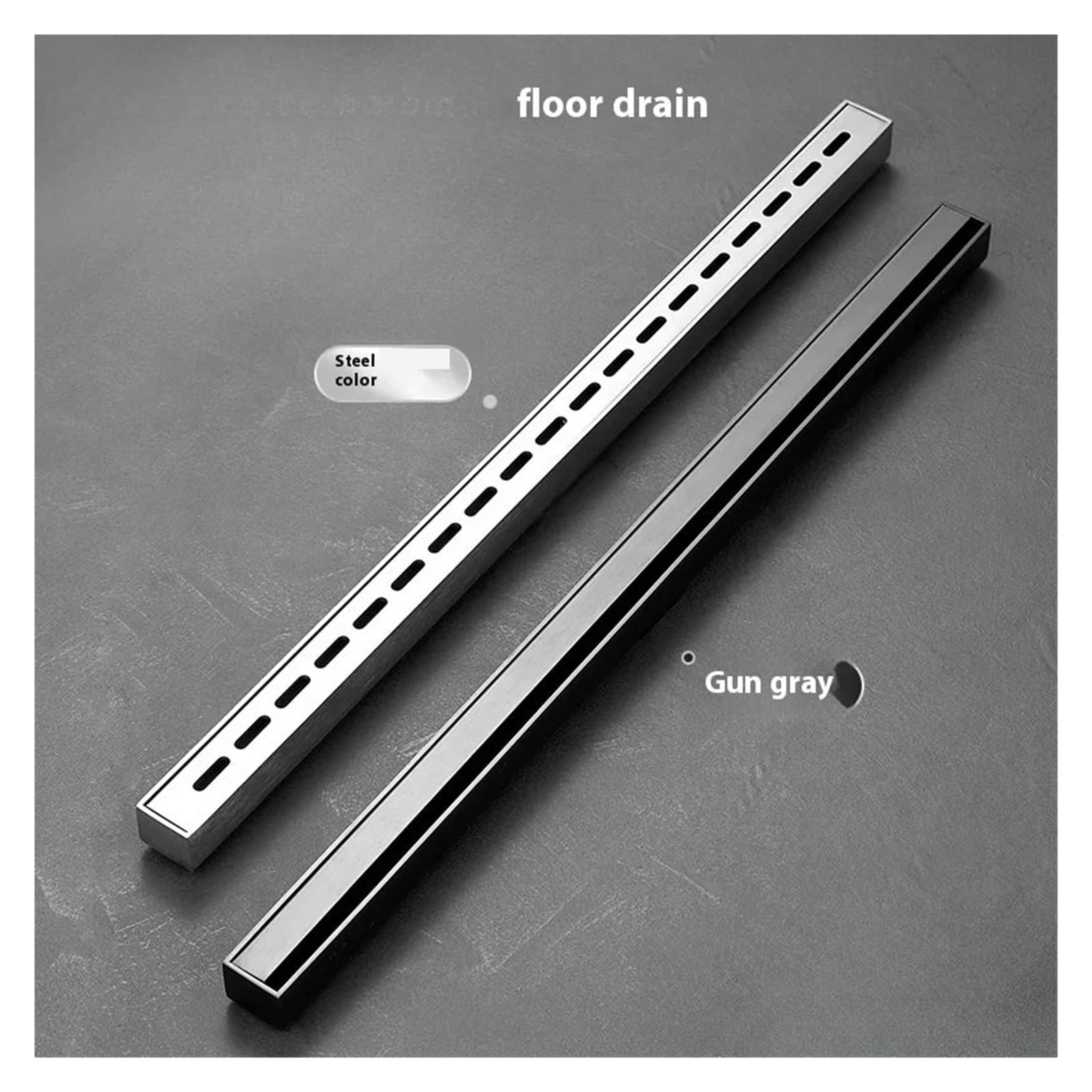 Desagüe Lineal para Ducha Drenaje de Piso 304, 3,2 cm Ancho, Lineal, Rectangular, desagüe Acero Inoxidable, Tira for Cuarto Ducha, 40-80(Color 1 Side,40CM)