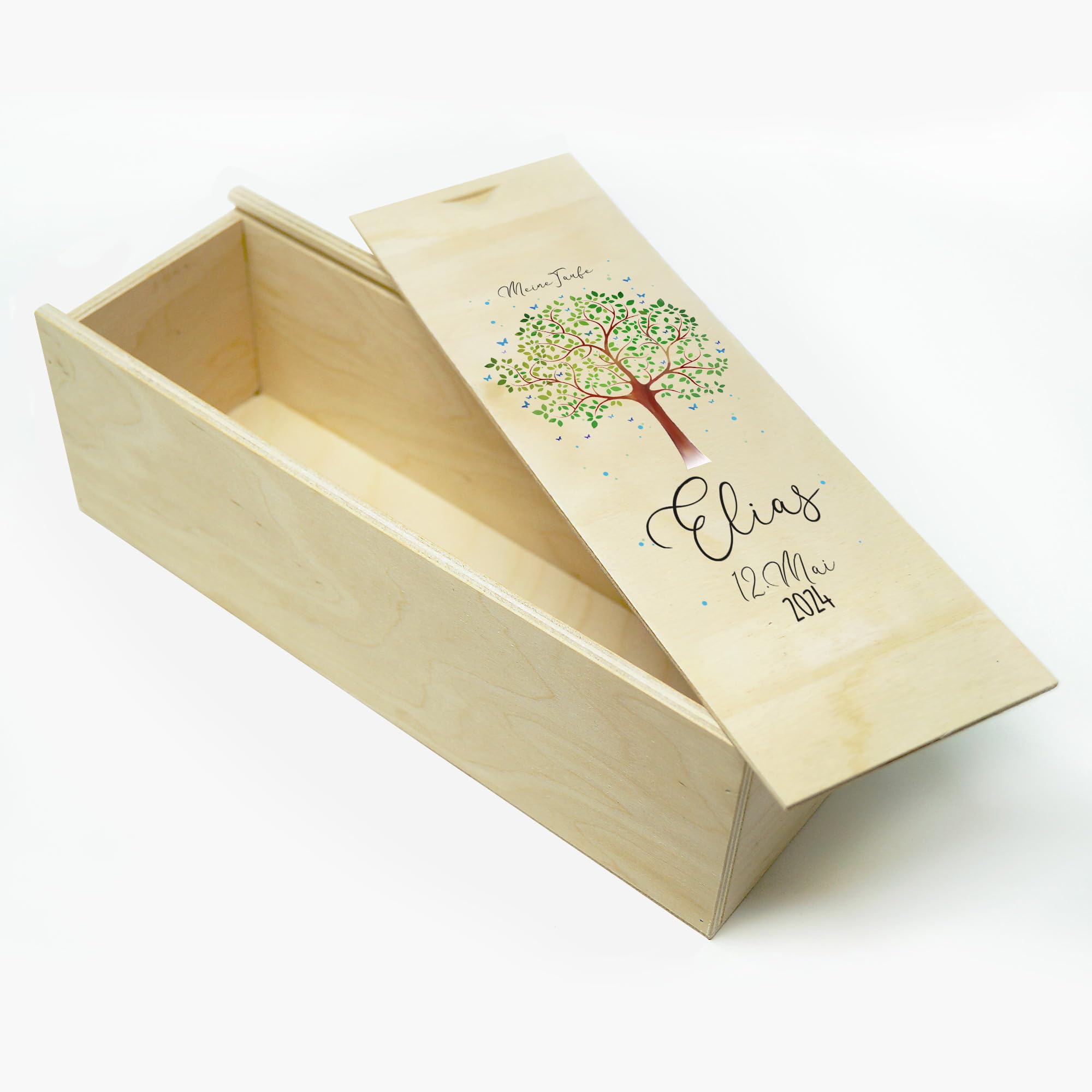 Bougie Baptême personnalisée Garçon motif Arbre de vie – Cierge Baptême avec prénom, date et message – Bougie imprimée – cierge personnalisé – 25 x 7 cm