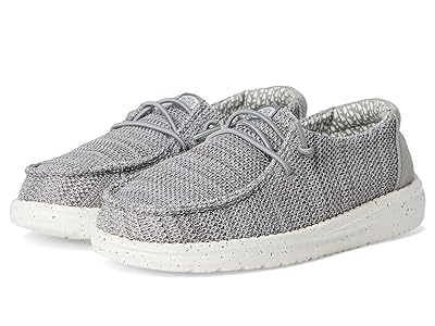 Hey Dude Kids Wally Stretch Sox (Little Kid/Big Kid) Girls Shoes Light Grey : 6 Big Kid M, Canvas