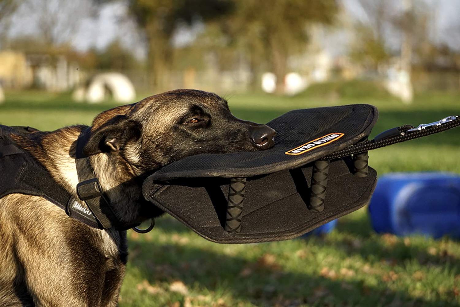 Dingo Gear Coin de Morsure Gizmo pour, IGP, Sports Canins, Travail au Mordant, Entraînement des Forces Spéciales, Manche Universel avec 3 Poignées, Fait Main, Matériau Nylcot Noir (S00518)