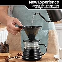 Vista 7 de 【2.0 mejorado】 Cafetera de acero inoxidable, filtro de café de goteo reutilizable sin papel y colador de café para una sola taza de preparación a