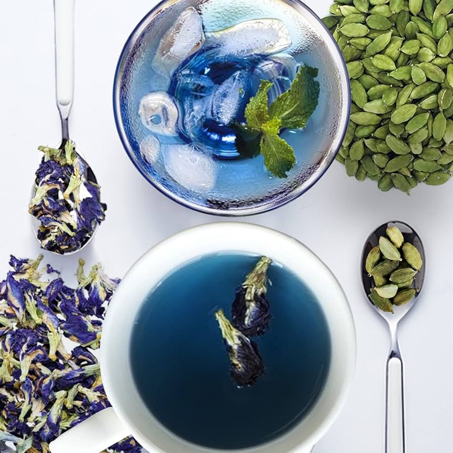 茶  Blue Tea Amazon.com : BLUE TEA - COMBO - Butterfly Pea Flower Tea