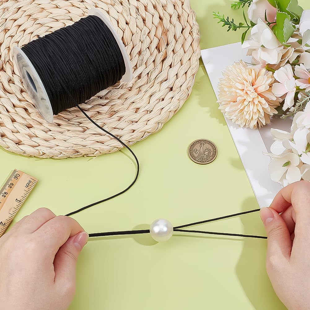 PH PandaHall 150 Yards Black Nylon String 1.5mm Jewelry Beading Thread Bracelet String Wind Chime Cord Blinds Lift Shade Cord for Jewelry Beading Friendship Bracelet Chinese Knotting Macrame Craft - Image 3