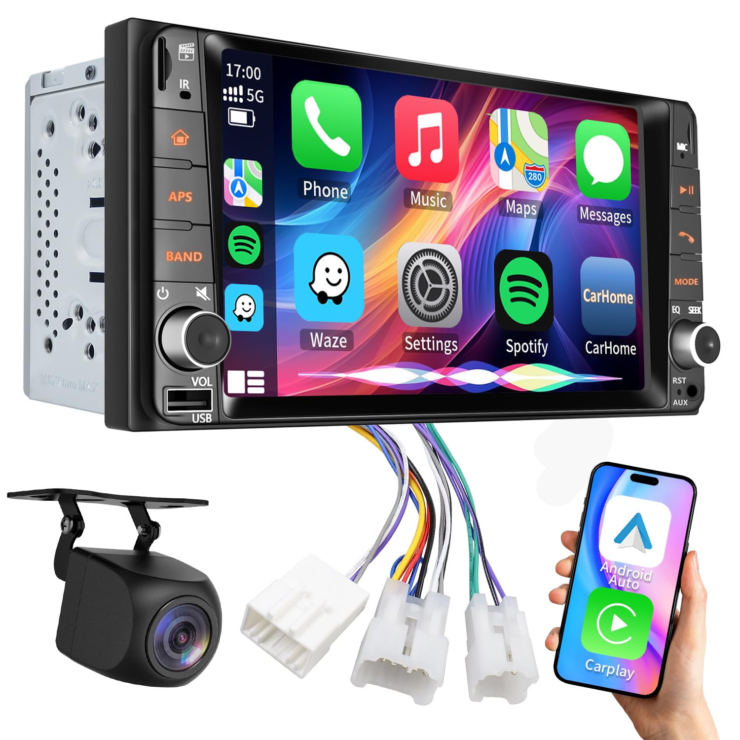 Photo 1 of ?SOOEMAKA? Single Din Touchscreen Radio with Wireless Carplay&Android Auto,7 inch QLED Motorized Flip Out Car Stereo Upgrade PD/QC 3.0 Type-C Fast Charging/Dual WiFi/Bluetooth 5.1/AM/FM/DSP (Flip)