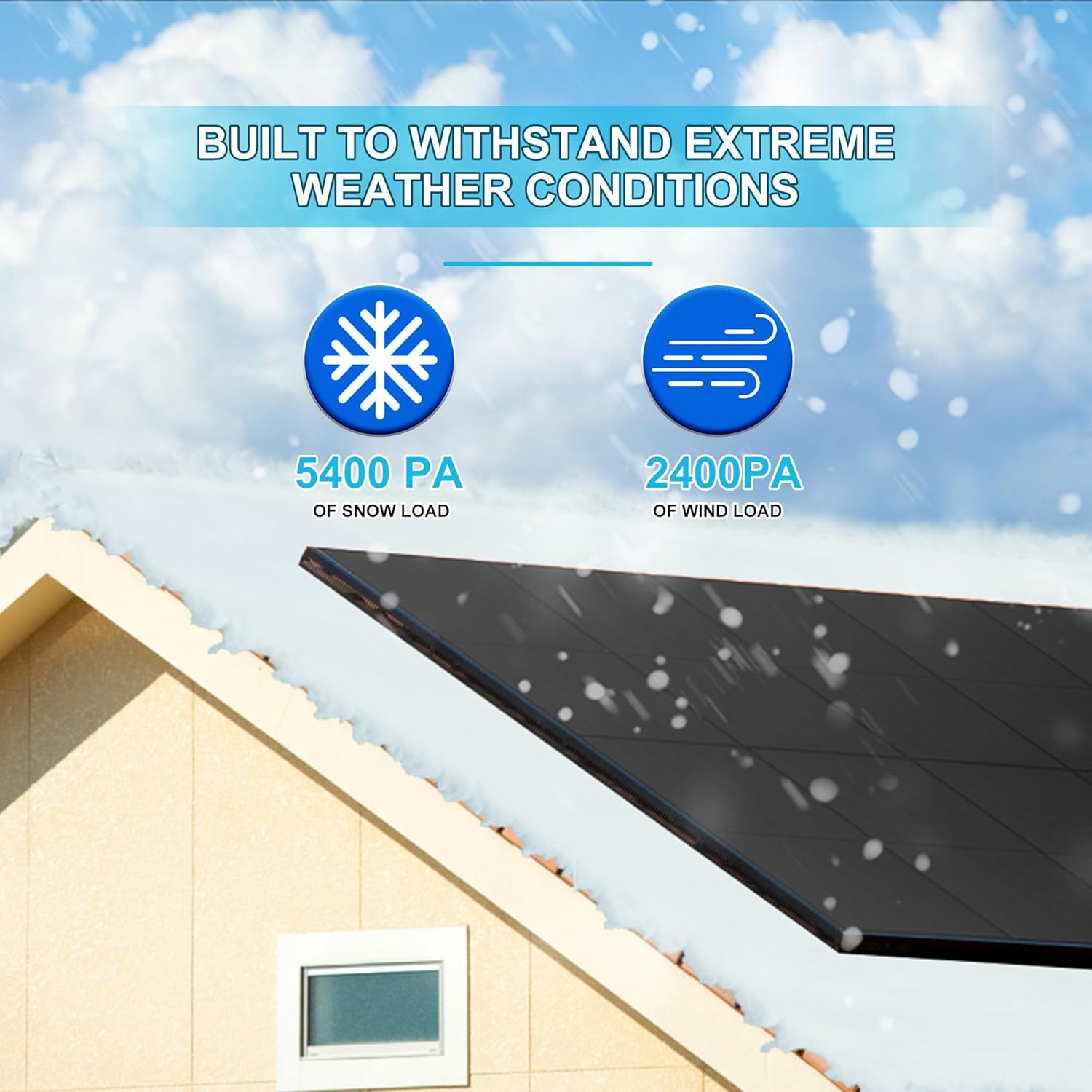 JJN 2pcs 400 Watt Bifacial Solar Panel Kit with 2pcs 58 inch Brackets,10BB Mono Solar Panel High Efficiency Solar Module Work with 12/24V Charger for Home Farm Yacht and Other Off Grid Applications