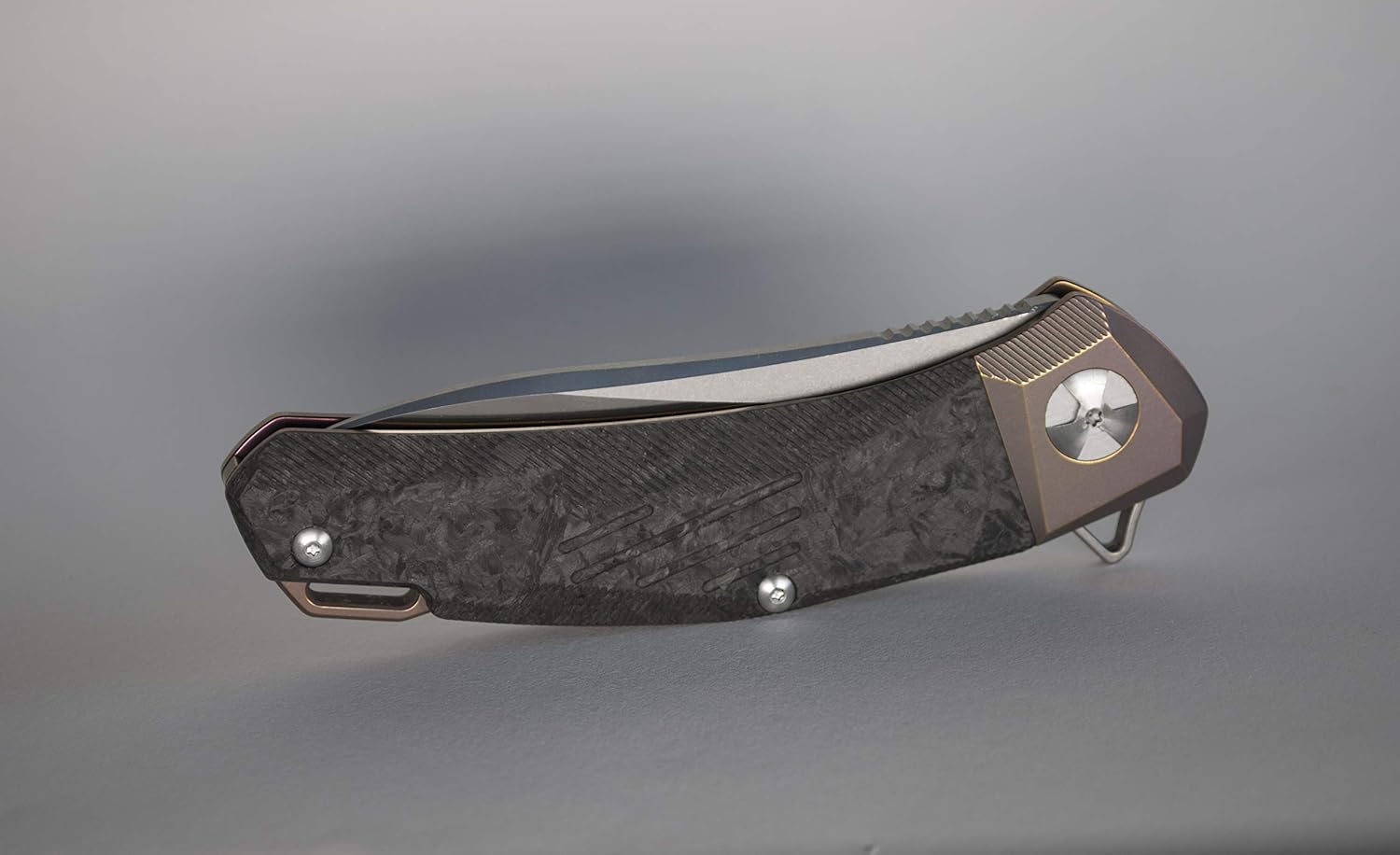 DEFCON Jungle Knife ULU 8" D2 Titanium EDC Folding Pocket Knife with Real Carbon Fiber
