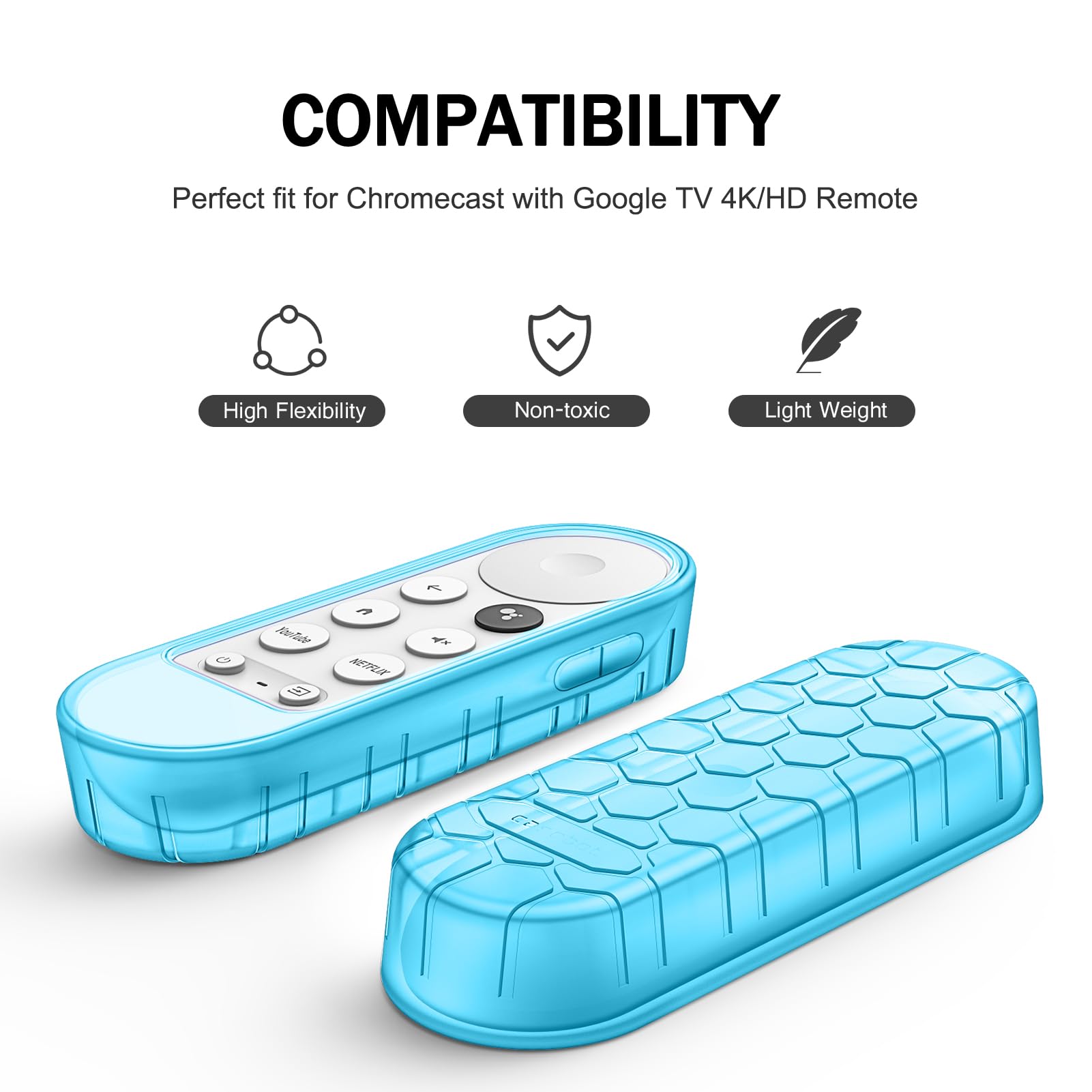 Fintie CaseBot Silikonhülle Für Chromecast Google TV Sprachfernbedienung – Grün Glow, Stoßfest
