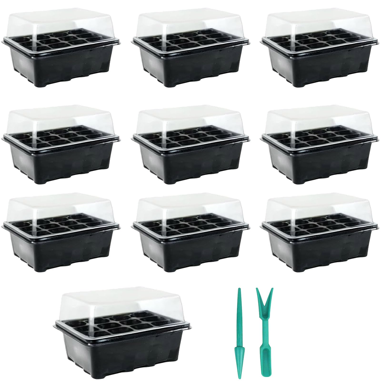 Plateaux de démarrage pour semis de plantes Gardeningwill avec dôme de germination et outils