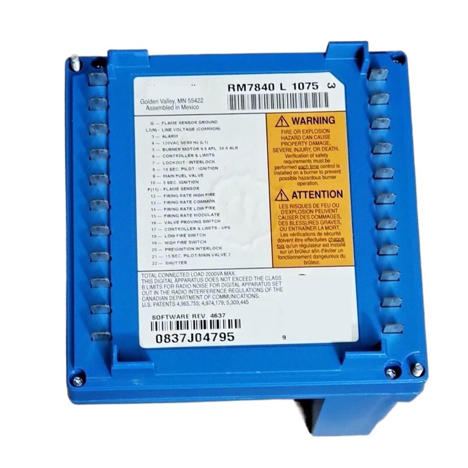 VXVUQRQVH Combustion controller RM7840L1075 controller