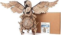 Vista 9 de nicknack Rompecabezas de madera 3D Eagle Clock Kits de modelo mecánico de madera para adultos niños regalo