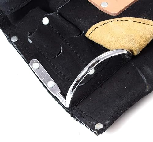 Miniatura 4 de Cinturón de herramientas de cuero de 9 bolsillos Bolsa de herramientas de taladro de martillo grande - Negro