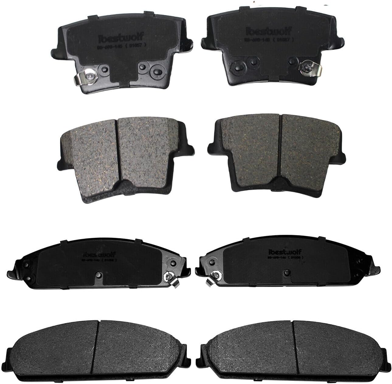 BST BSSP Front & Rear Ceramic Brake Pads, Truck and Tow Brake Pads Set P-1058 P-1057 for 2005-2016 CHRYSLER 300,for 2009-2018 Selected DODGE CHALLENGER/CHARGER, for 2005-2008 DODGE MAGNUM