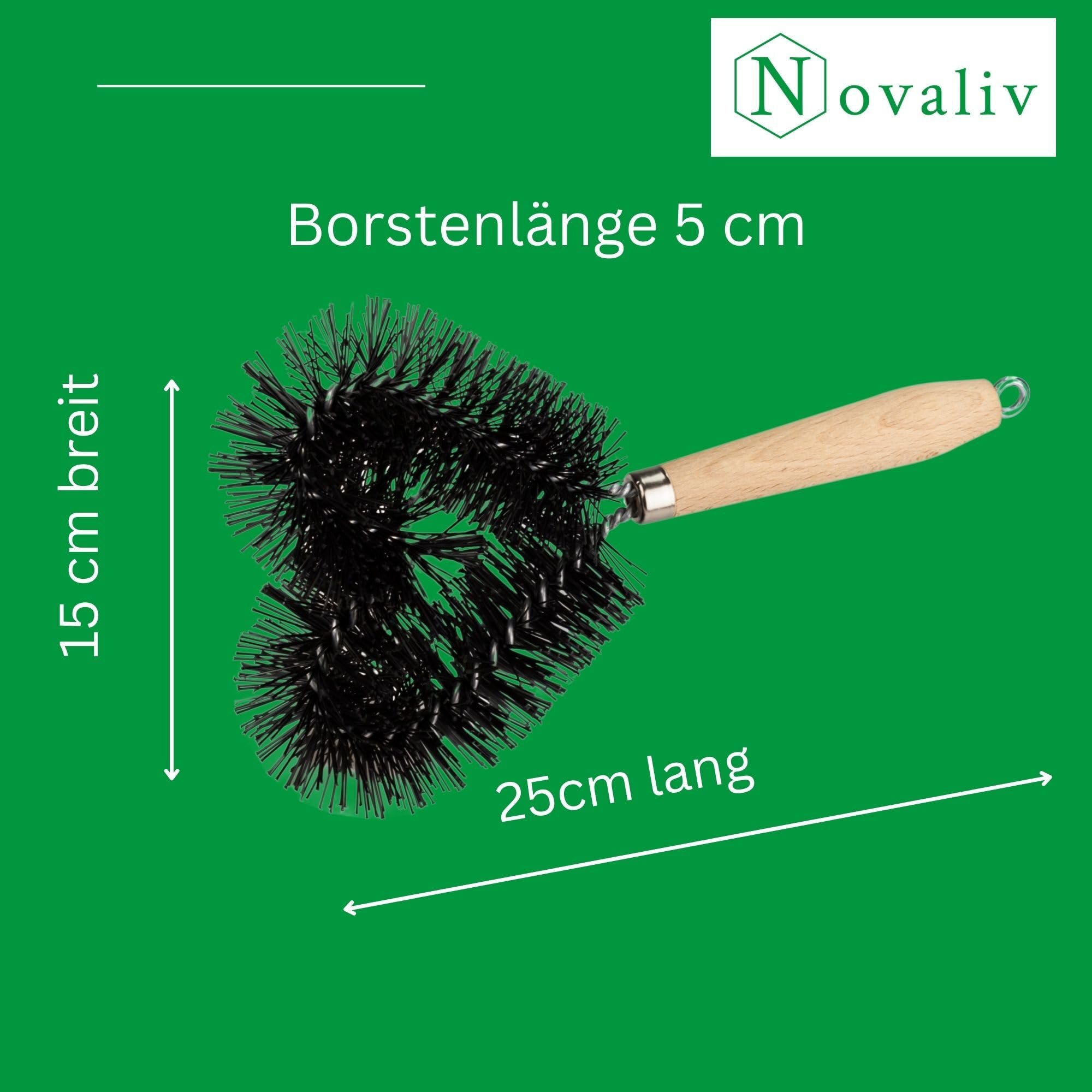 Novatool Novaliv Lot de 2 brosses de nettoyage pour tondeuse à gazon, 25 cm, pour tondeuse à gazon électrique, tondeuse autoportée, tondeuse autoportée, balayette et taille-haie