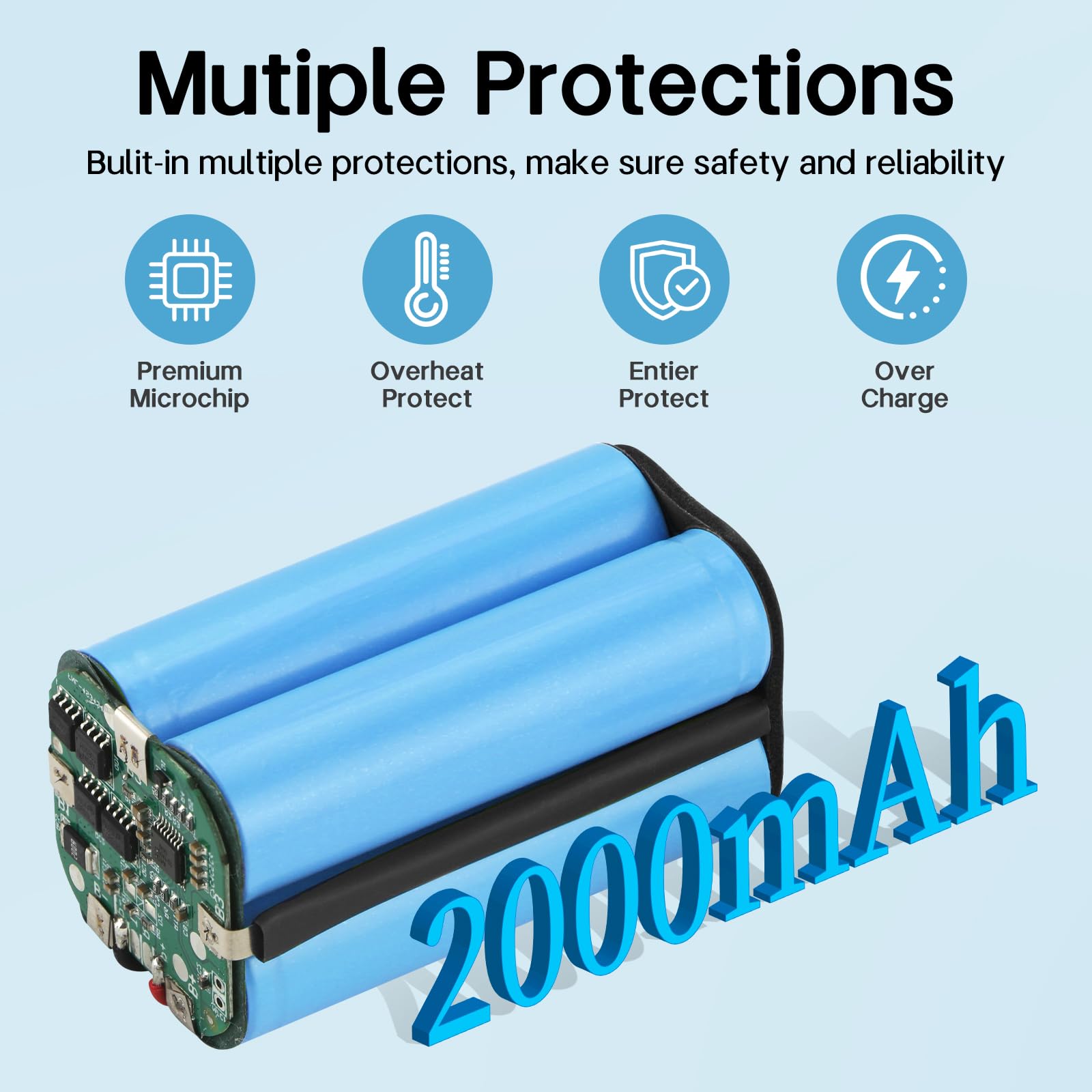 K KYUER Robot Aspirapolvere Batteria per Lefant M210 M210 Pro M213 M210P M210B M213S OKP Life K2 Robot Vacuum Cleaner Battery 12.8V 2000mAh