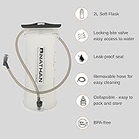 Vista 5 de Nathan Chaleco de hidratación para correr con bolsa de 2 litros incluida. Mochila con válvula de mordida para beber - Bolsillo compatible