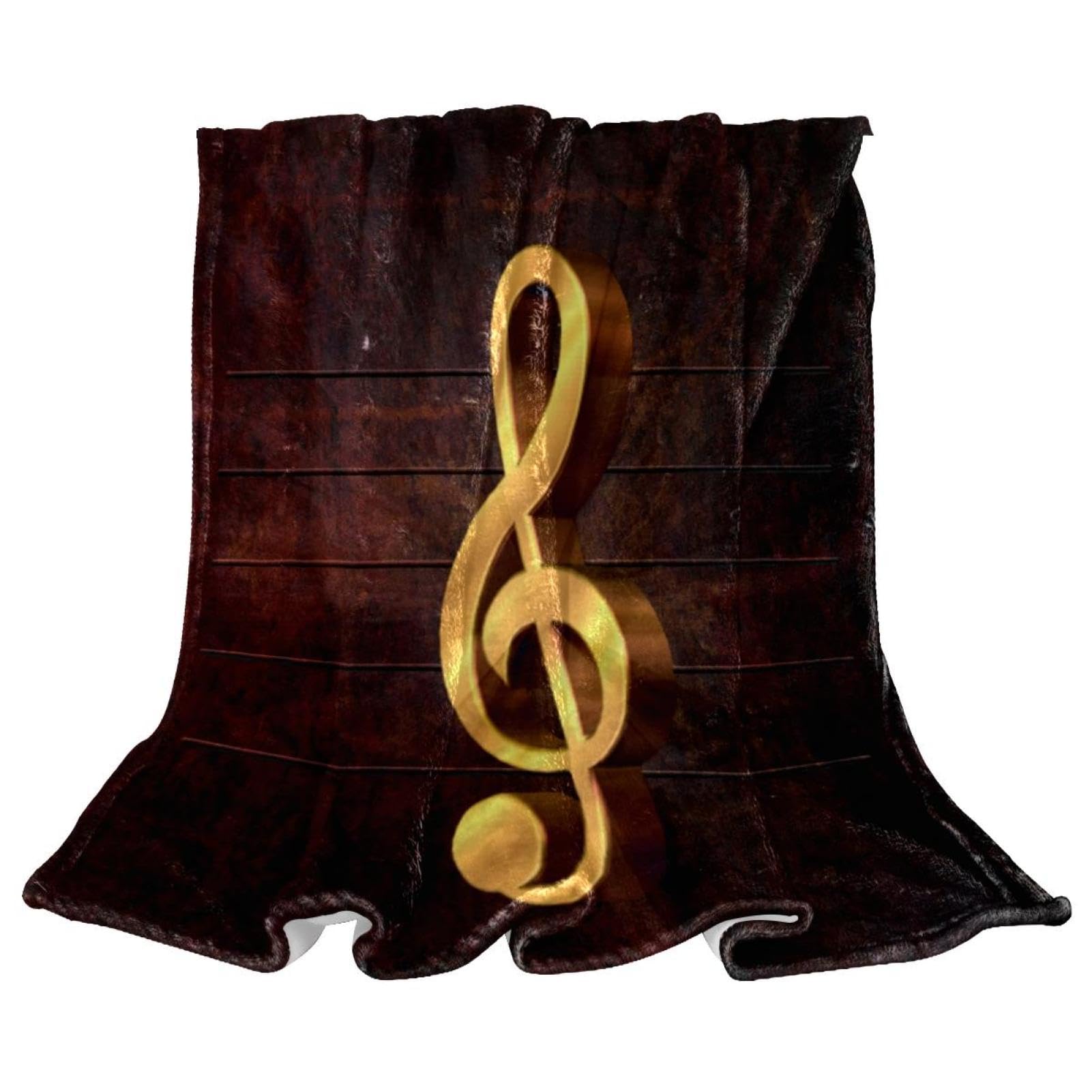 Couverture polaire note de musique 150x100 plaid chaud pour canapé