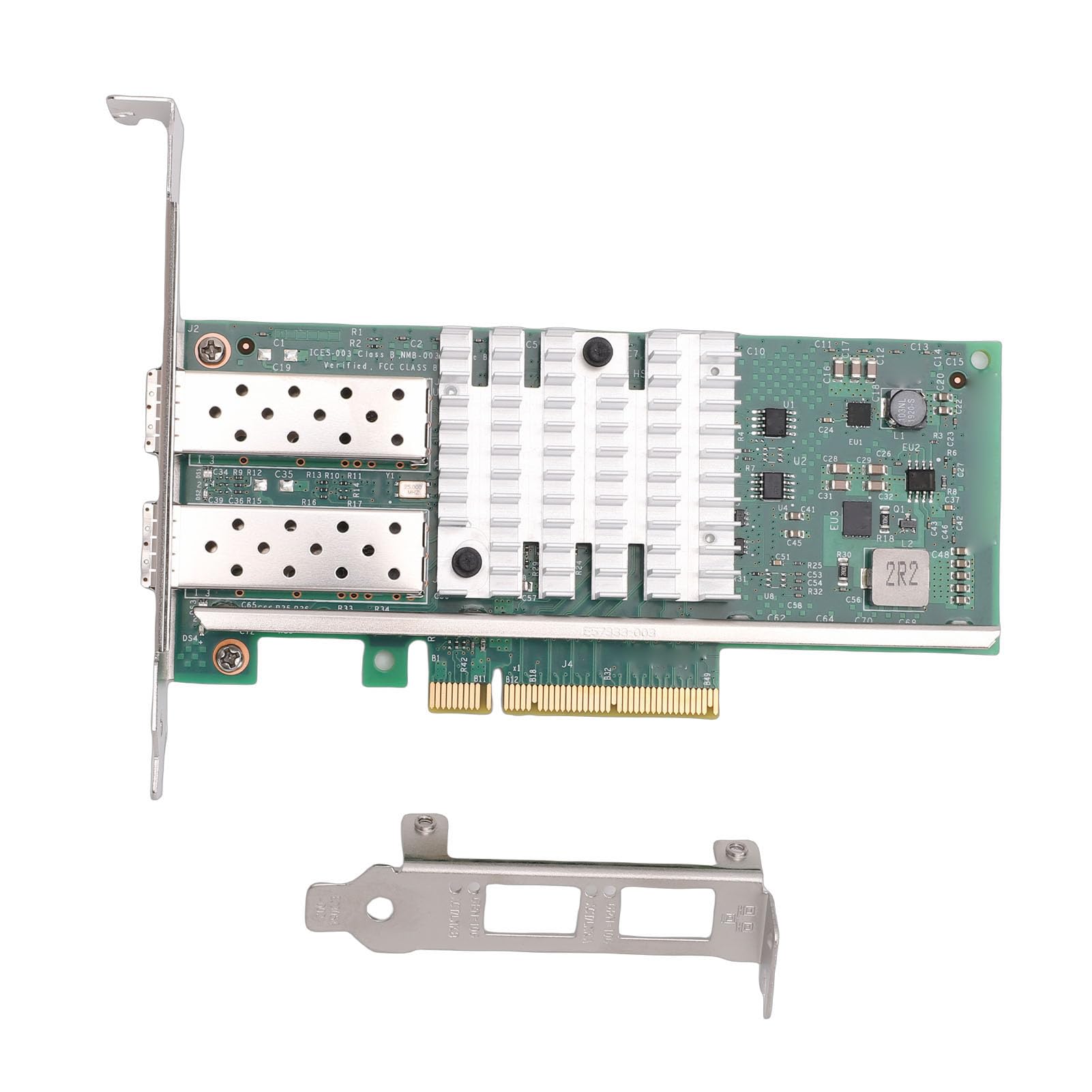 Jectse Scheda di Rete in Fibra Ottica PCIe X8 da 10 GB, Adattatore Ethernet a Doppia Porta SFP+ con Supporto Chip 82599, per Sistemi Server Wins VMware