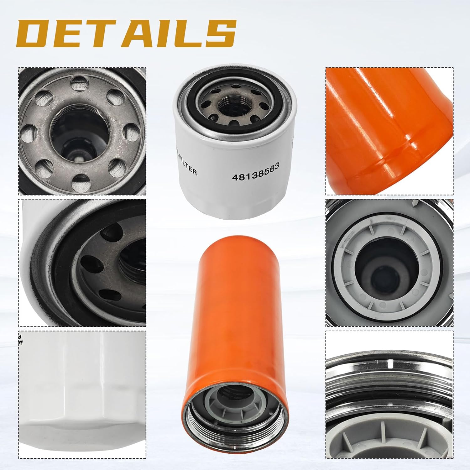 48138563 Service Filter Kit Fits For Case SR200 SR220 SR250 SV250 SV300 TR270 TR320 TV380 Skid Loaders TR270 TR320 TV380 Track Loaders 47572791 84299977 87682993 87682999 47710533