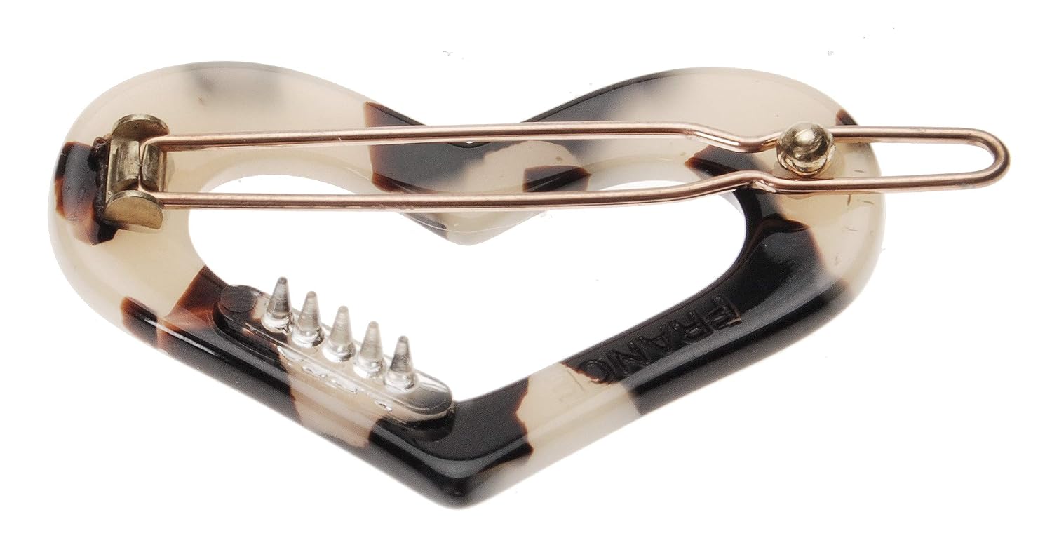 France Luxe Little Love Tige Boule Barrette for Women, Ivory Tokyo | Ball-and-Post Clasp, Handcrafted in France, Cellulose Acetate