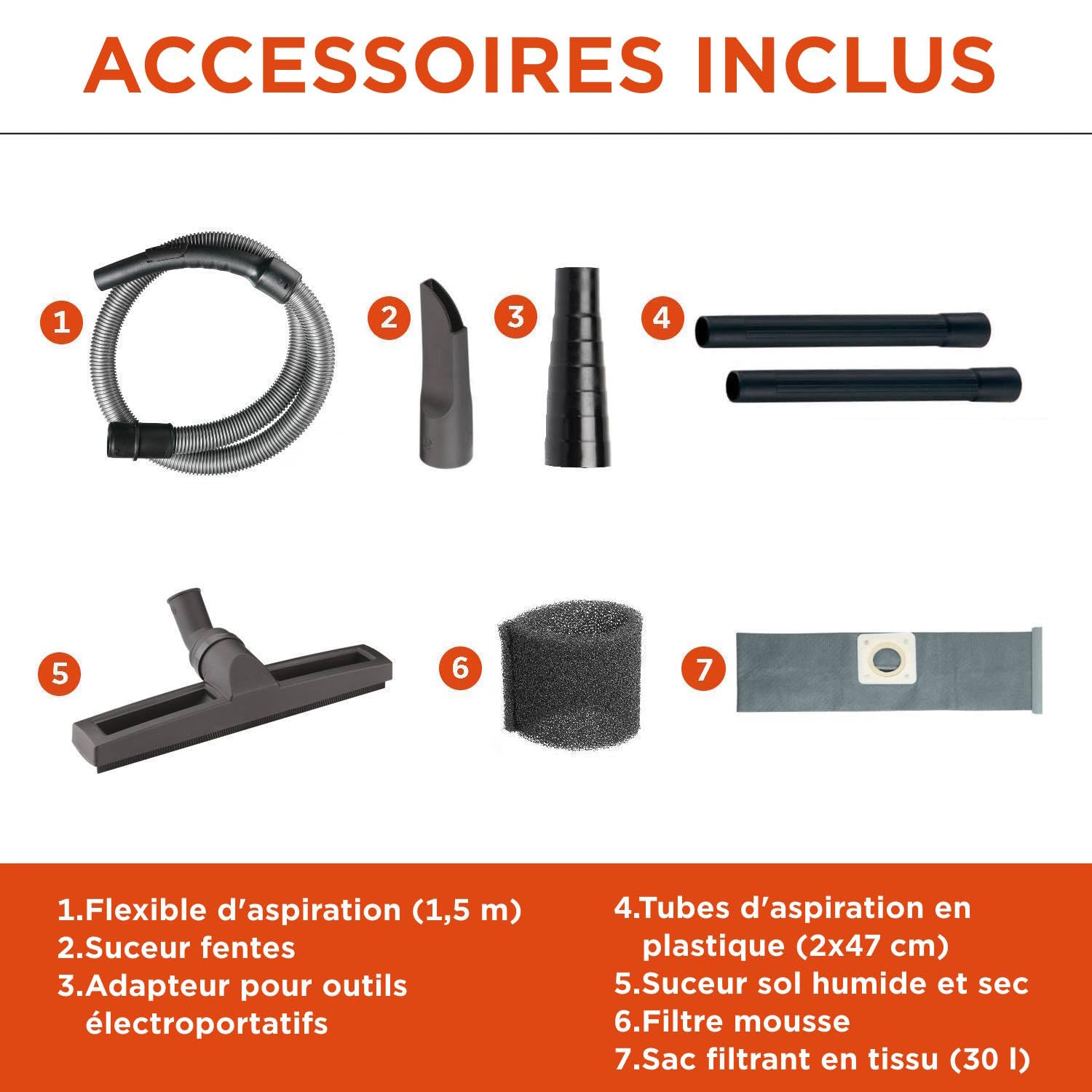 BLACK+DECKER Aspirateur Solides et Liquides BXVC30XTDE 1600 W 30 litres