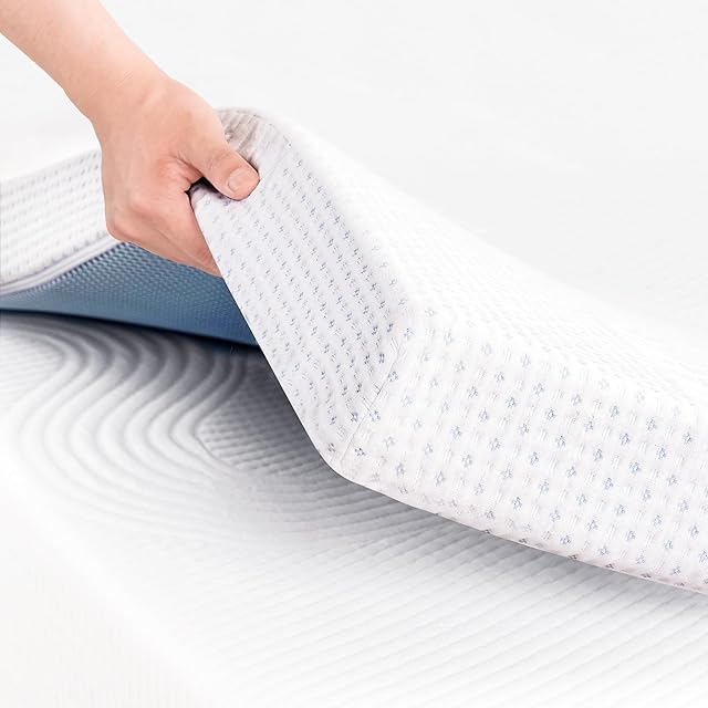 CHUN YI 4 inch Thick Double Memory Foam Mattress Topper With Anti-Slip Ventilated Hypoallergic Bamboo Cover, Soft Flexible Memory Foam Design For Pressure Relieving(10cm,135x190cm)