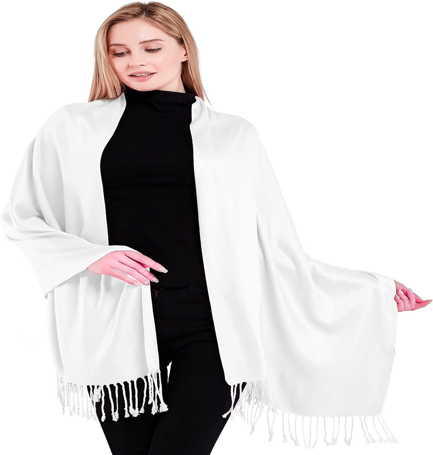 CJ Apparel Violett Stola Schal - Einfarbiges Pashmina Umschlagtuch