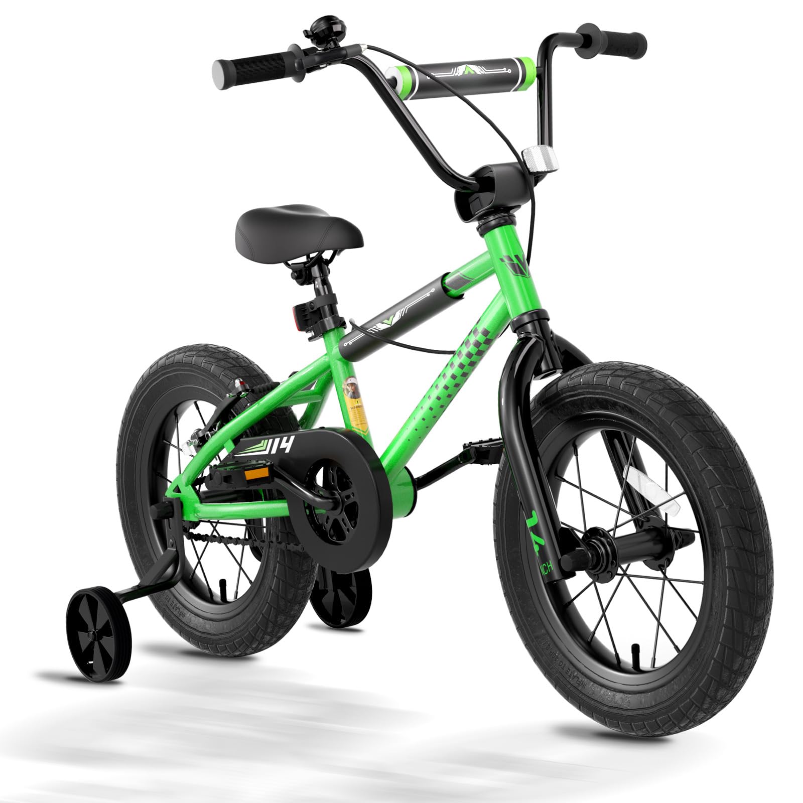 KORIMEFA Kids Bike for Boys Girls with Traning Wheel, 12 14 16 inch BMX Bicycle for 2-7 Ages Children Bike, Durable Design, Rider Height 33-49 Inch