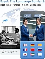 Vista 5 de Auriculares de traducción AI, auriculares Bluetooth 5.4 OWS con pantalla táctil LCD, traductor en tiempo real para 144 idiomas y acentos, Audifonos