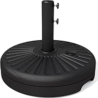 JEAREY 81.5lb Heavy Duty Patio Umbrella Stand - Water Filled Base, Double Lock Stability for 6-10FT Umbrellas, Rustproof Black Holder