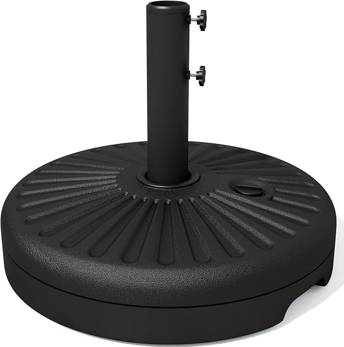 JEAREY Outdoor Umbrella Base Stand, Patio Umbrella Base Water Filled Stand, Patio Outdoor Heavy Duty Umbrella Holder (Black)
