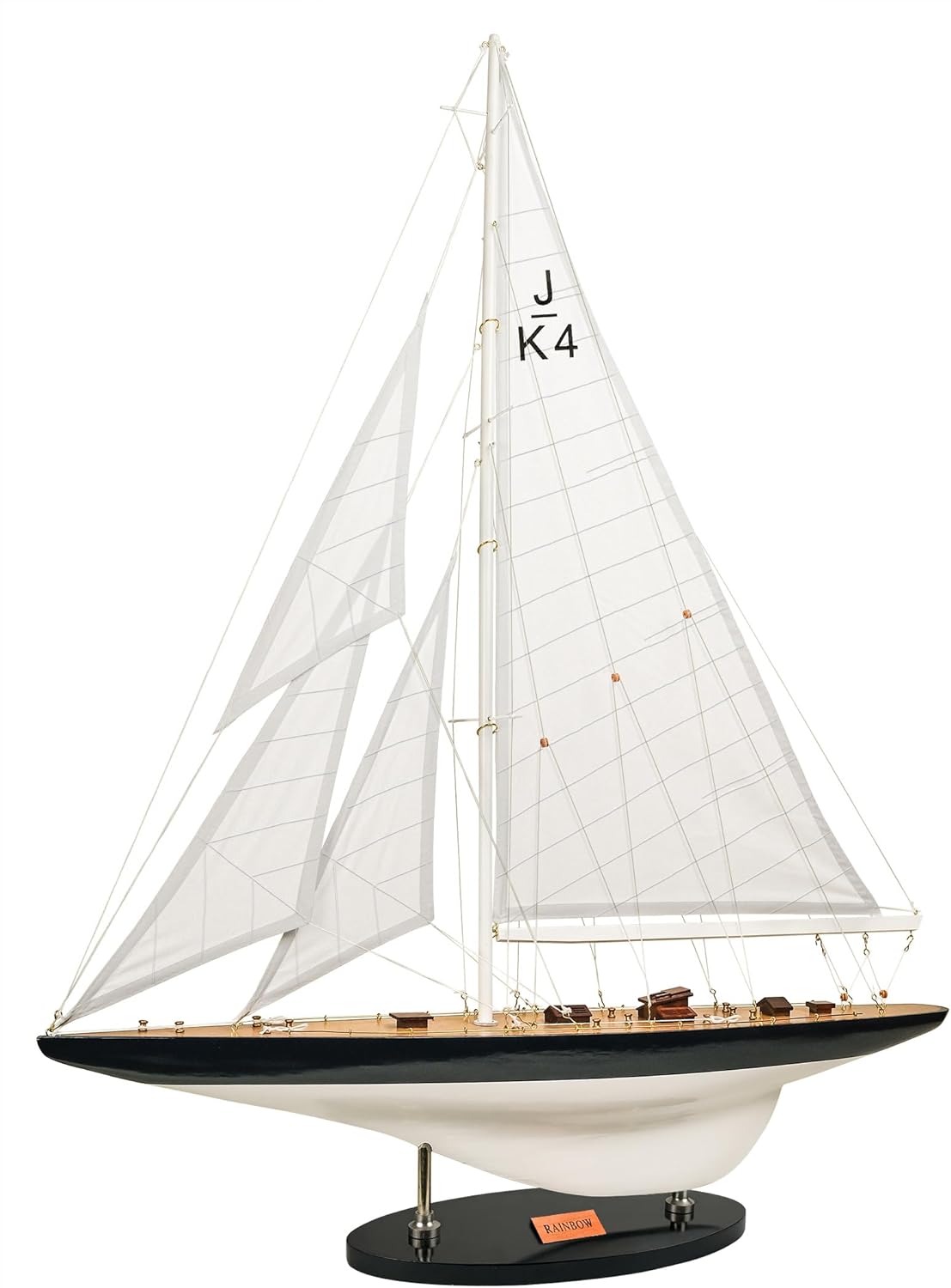 SAILINGSTORY Wooden Sailboat Decor Ship Model Yacht Rainbow