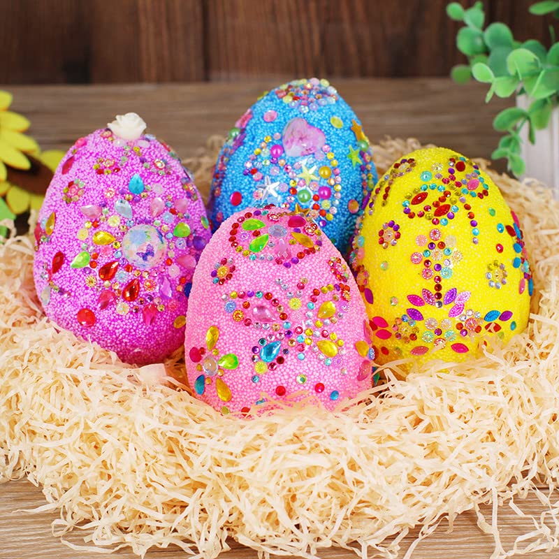 Crafare 6 Inch 9 Pack White Craft Foam Eggs Smooth for Spring Valentine ...