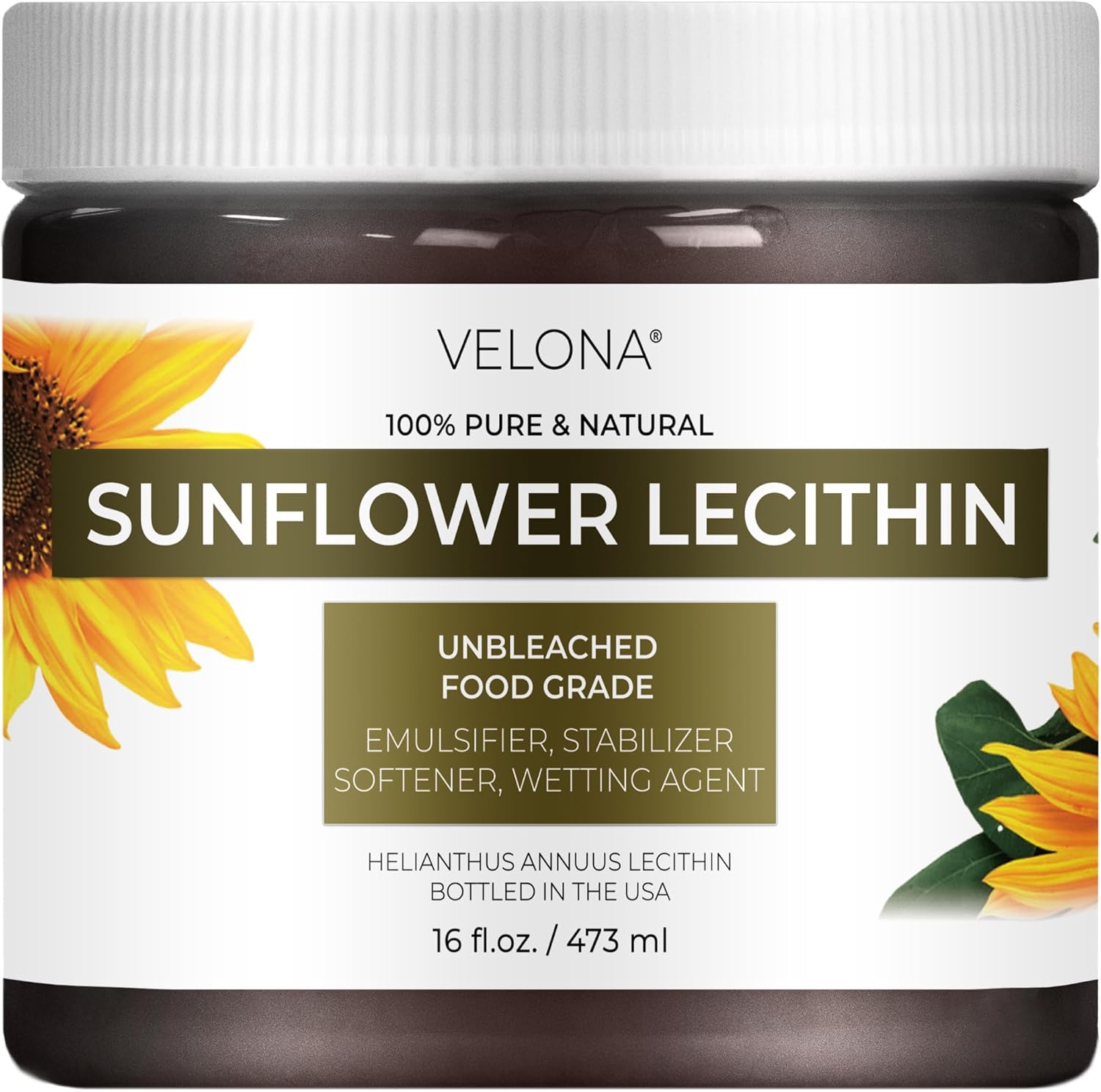 velona Pure Liquid Sunflower Lecithin 7 lb | Food Grade | Unbleached | Emulsifier, Stabilizer, Softener, Smoother, Wetting Agent | Use Today - Enjoy Results