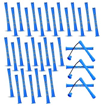 30 Pcs Perm Rods For Short Hair Plastic Cold Wave Rods Hair Curling Rollers Curling Roller Perm Rod Small Hair-Rollers for DIY Styling Blue, 0.47 Inches