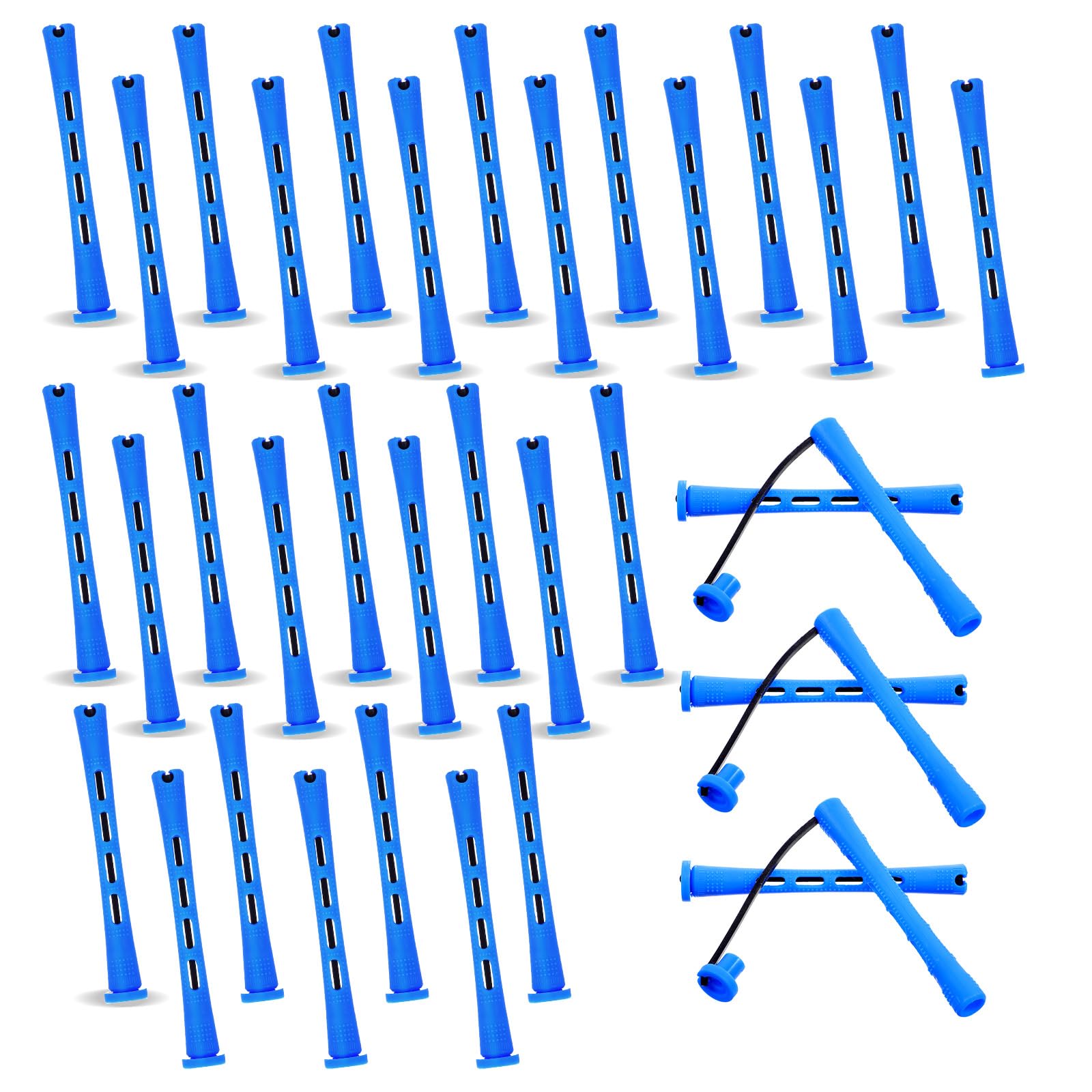 30 Pcs Perm Rods For Short Hair Plastic Cold Wave Rods Hair Curling Rollers Curling Roller Perm Rod Small Hair-Rollers for DIY Styling (Blue, 0.47 Inches)