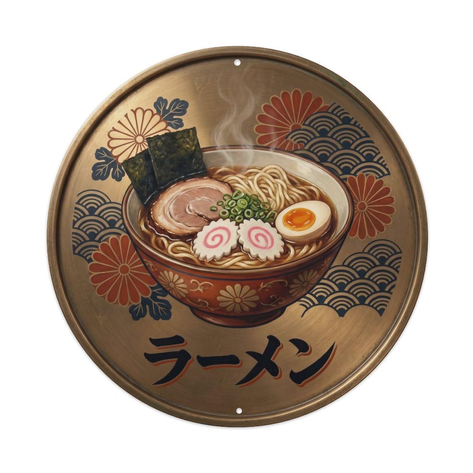 Cxhjca 8X8inch(20X20cm) Japanese Ramen Noodle Bowl Vintage Noodles Kitchen Metal Tin Sign
