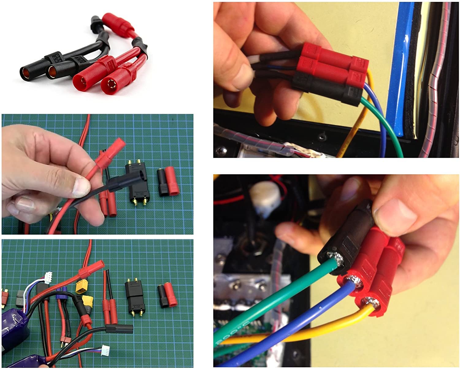 Amass – 6 Pares De Conectores XT150 Macho/hembra, Bañados En Oro De 6 Mm, Para Baterías Lipo Y ESC