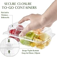 Vista 3 de TOFLEN Recipientes desechables de plástico resistente con bisagras con tapas transparentes (paquete de 40) recipientes para pan de 7.2 x 4.7 x 3
