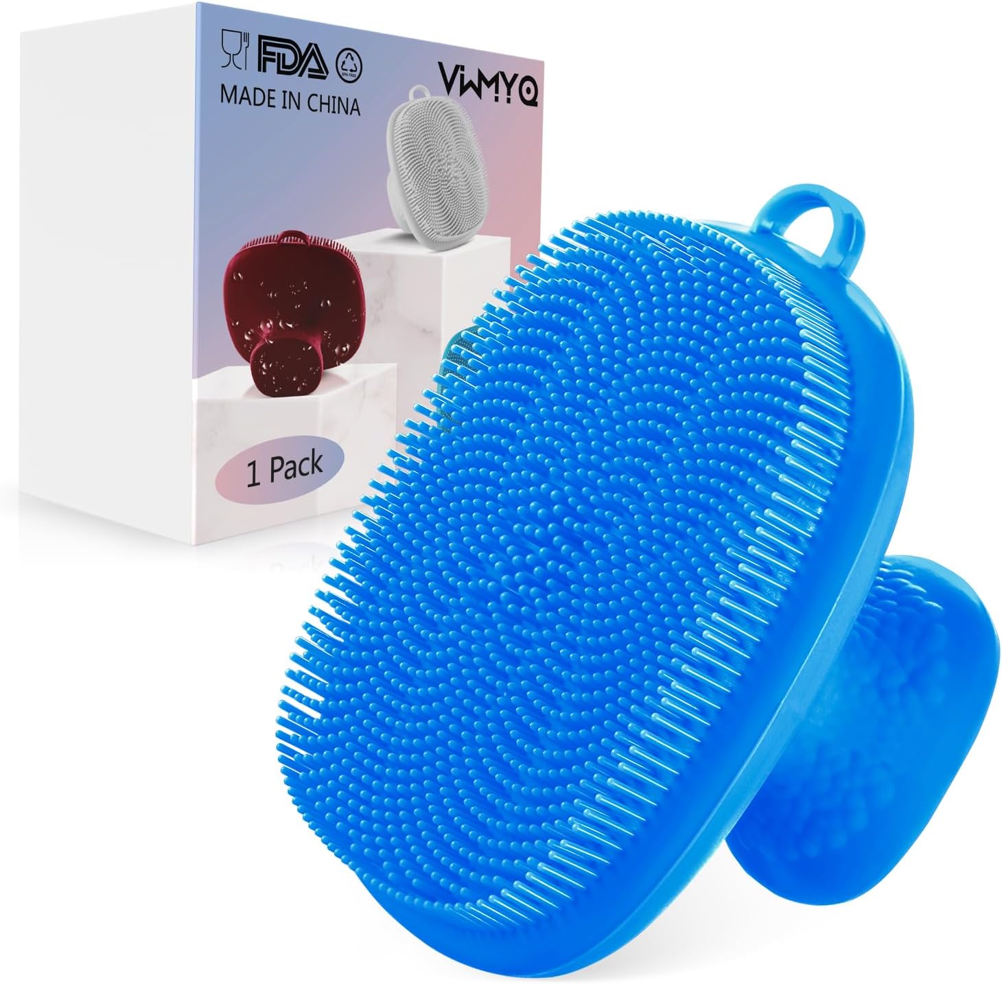 Siliconen gezichtsschrobber voor mannen gezichtsreinigingsborstel siliconen gezichtswasborstel handmatige waterdichte reiniging huidverzorging gezichtsborstels voor reiniging en exfoliëren (blauw)