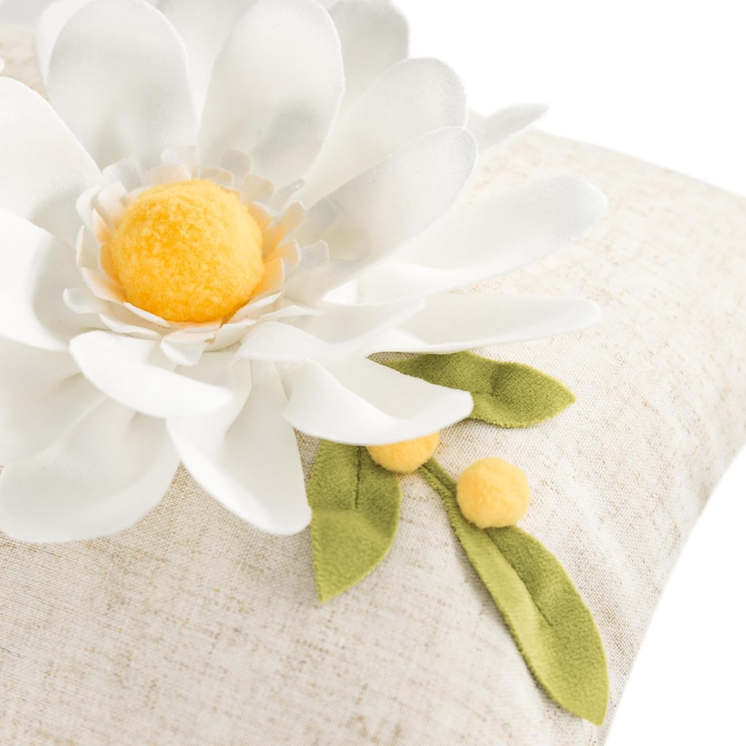 OiseauVoler 3D Flower Throw Pillow Covers Decorative Floral Cushion Covers Cases Pillowcases for Sofa Couch Bed Home Decor 12x20 Inch White